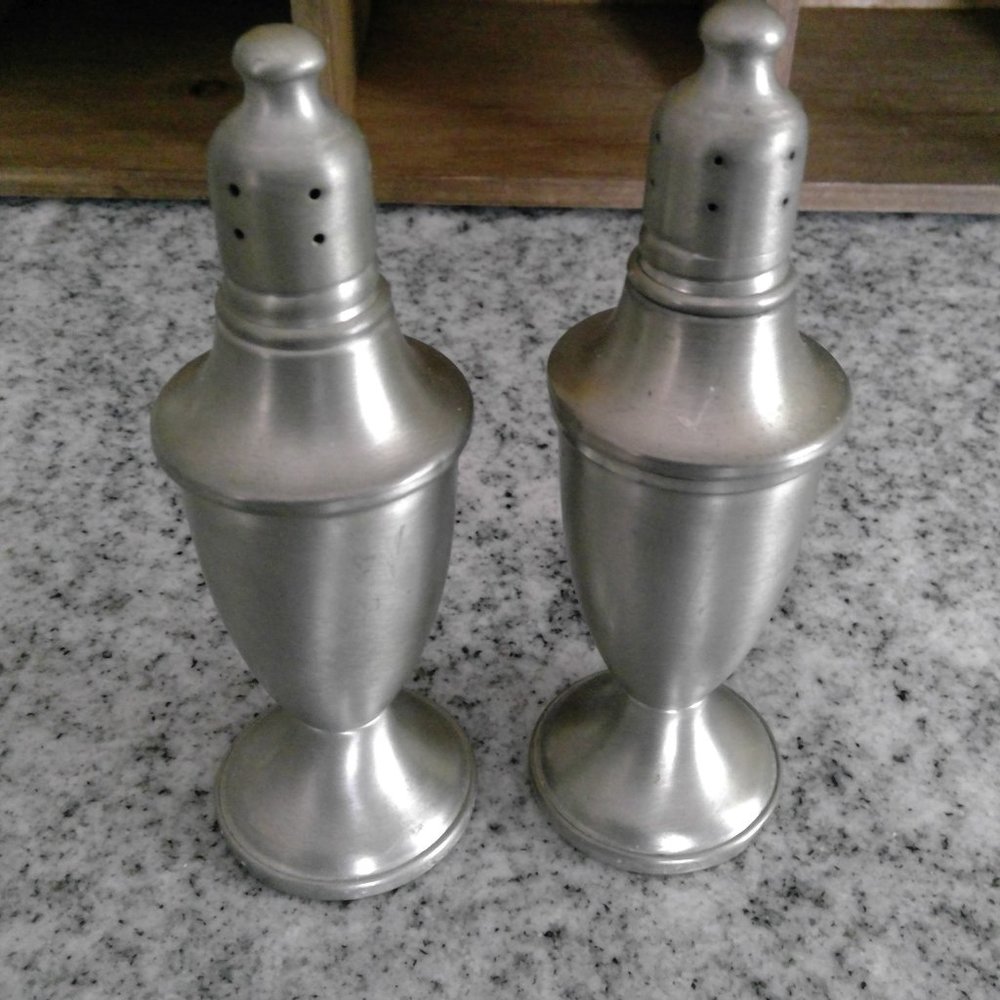 WEB Pewter Salt and Pepper Shakers